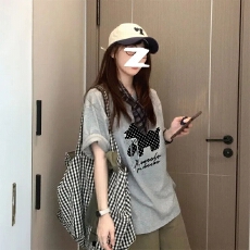 批发实价 220g纯棉 螺纹领口 +后包边 立体蝴蝶结+刺绣短袖T恤<b class='q'>男</b>女