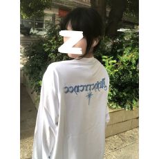 批发实价 220g<b class='q'>纯棉</b> +后包领 蓝色刺绣+后背立体装饰 长袖<b class='q'>T</b><b class='q'>恤</b>女