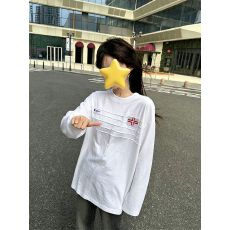 批发220g纯棉 螺纹领口 +后包边 褶痕+刺绣+后印花<b class='q'>长袖</b><b class='q'>T</b><b class='q'>恤</b><b class='q'>男</b>女