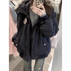批发羽绒棉服女2026年<b class='q'>新款</b>冬季工装派克服大毛领情侣加厚棉袄棉衣外套