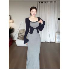 批发新款防晒收腰修身小罩衫+显瘦法式御姐气质长袖包臀<b class='q'>连衣</b>裙