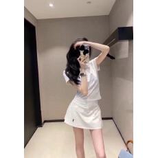 批发新款韩版刺绣小马运动减龄上衣POLO衫+松紧腰半身裙<b class='q'>套装</b>