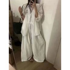 批发新款<b class='q'>韩版</b>时尚小马刺绣薄款防晒衣+背心+松紧腰<b class='q'>休闲裤</b>3件套
