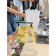 批发新款<b class='q'>时尚</b>法式名媛风简约无袖上衣+高腰辣妹印花半身裙套装