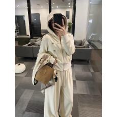 批发新款高级感运动穿搭拿破仑连帽<b class='q'>卫衣</b><b class='q'>开衫</b>+松紧腰休闲裤两件套