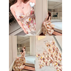 2w+B1um@rine春夏调色盘定染碎花长裙&吊带上衣