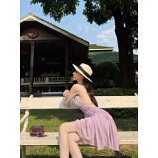 批发MIMIWU新店【夏日满钻】挂脖钻链雪纺上衣女纯欲风露背收腰显瘦