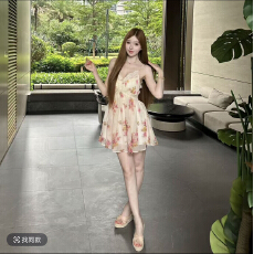 批发舟舟jojo【夏季花漾】碎花<b class='q'>露背</b>吊带<b class='q'>连衣裙</b>长款/短款