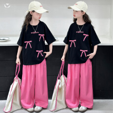 批发<b class='q'>女</b><b class='q'>童</b>夏季运动套装2026新款网红中大童时髦薄款夏装儿童<b class='q'>休闲</b>两件套