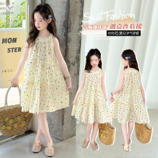 批发<b class='q'>女</b><b class='q'>童</b><b class='q'>波点</b><b class='q'>草帽</b><b class='q'>吊带</b><b class='q'>裙</b>田园风2026夏款中<b class='q'>大</b><b class='q'>童</b>无袖连衣裙背心裙中长<b class='q'>裙</b>