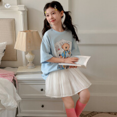 批发女<b class='q'>童</b><b class='q'>卡通</b>印花T恤<b class='q'>半身裙</b><b class='q'>套装</b>2026夏中<b class='q'>大</b><b class='q'>童</b>宽松短袖蓬蓬裙纱裙短裙