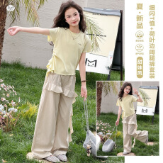 批发女童套装2026<b class='q'>夏</b>季新款儿童<b class='q'>夏</b>装洋气短袖上衣T恤裤子休闲两件套潮