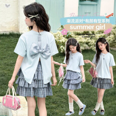 批发女童夏装2026新款中大童韩版潮洋气百搭<b class='q'>休闲</b>小宝宝儿童装夏季女孩