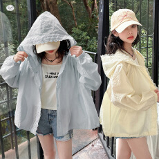 批发<b class='q'>女童</b>连帽<b class='q'>防晒</b>衣2026夏新款中大童蕾丝花边户外服儿童皮肤衣空调服