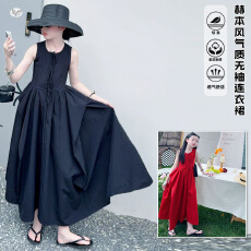批发<b class='q'>女童</b>赫本风<b class='q'>连衣裙</b>2026夏新款中大童无袖花边长裙大裙摆儿童背心裙
