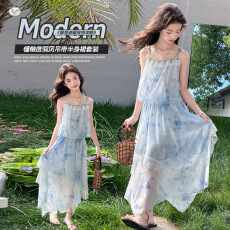 批发<b class='q'>女</b><b class='q'>童</b>2026年夏季新款度假风吊带裙轻薄波西米亚风吊带裙<b class='q'>套装</b>背心裙