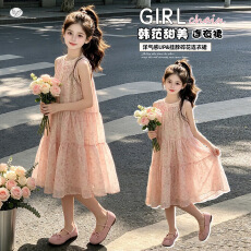 批发女童连衣裙夏装薄款2026新款洋气女孩夏季小清新气质中大童公主裙