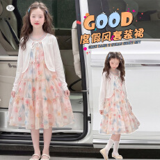 批发女童<b class='q'>夏</b>季连衣裙2026新款中大童韩版碎花公主裙儿童薄款透气纱裙潮