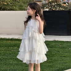 批发<b class='q'>女</b><b class='q'>童</b>流光公主裙2026夏季新款<b class='q'>中大</b>童荷叶边背心裙蛋糕裙度假风裙子