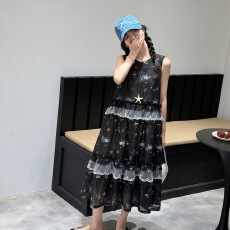 女童蕾丝花边背心裙长裙2026夏新款中大童碎花连衣裙儿童夏装裙子
