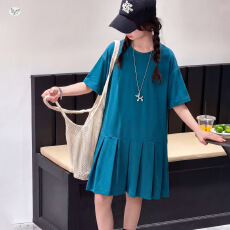 批发<b class='q'>女</b><b class='q'>童</b>连衣裙2026<b class='q'>夏季</b>新款中大童百褶裙摆T恤裙儿童休闲裙夏装裙子