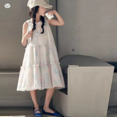 批发<b class='q'>女童</b>碎花<b class='q'>连衣</b>裙2026夏季新款中大童挂脖长裙儿童无袖<b class='q'>背心裙</b>公主裙