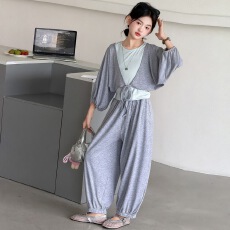 批发女<b class='q'>童</b><b class='q'>休闲</b><b class='q'>套装</b><b class='q'>2026</b>夏新款中<b class='q'>大</b><b class='q'>童</b>背心蝙蝠袖开衫束脚裤莱赛尔三件套
