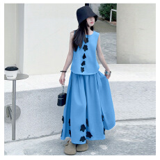 批发女<b class='q'>童</b><b class='q'>立体花</b>朵韩<b class='q'>系</b><b class='q'>套装</b>2026夏季新款中<b class='q'>大</b>儿<b class='q'>童</b>无袖背心半身裙两件套
