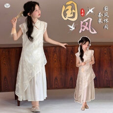 批发女童新中式旗袍裙2026夏季新款中大童盘扣连衣裙<b class='q'>儿童</b>国风绣花长裙