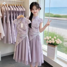 批发女童新中式改良旗袍夏季2026新款<b class='q'>儿童</b>国风碎花<b class='q'>裙</b>女孩夏装连衣<b class='q'>裙</b>潮