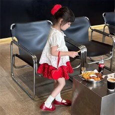 批发女童夏季背心套装2026新款<b class='q'>韩版</b>中大童薄款短袖蝴蝶结上衣半身裙裤