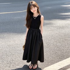 批发女童法式赫本风背心<b class='q'>裙</b>2026夏新款中大童无袖连衣<b class='q'>裙</b><b class='q'>儿童</b>长<b class='q'>裙</b><b class='q'>礼服</b><b class='q'>裙</b>