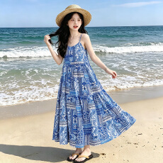 批发女童吊带连衣<b class='q'>裙</b>2026夏季新款中大童民族风无袖长<b class='q'>裙</b><b class='q'>儿童</b>海边沙滩<b class='q'>裙</b>