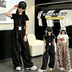 批发女童裤子<b class='q'>夏</b>薄款2026新款儿童防蚊裤洋气冰丝速干裤女大童碎花长裤