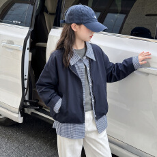 批发女<b class='q'>童</b><b class='q'>韩</b>系假<b class='q'>两件</b>外套2026秋新款中大<b class='q'>童</b>格子拼接夹克衫儿<b class='q'>童</b>开衫秋装