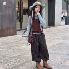 批发<b class='q'>女童</b>秋<b class='q'>装</b>套装2026新款中大儿童撞色拼接<b class='q'>马甲</b>T恤豹纹裤休闲两件套