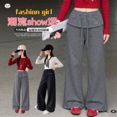 批发<b class='q'>女童</b><b class='q'>裤子</b>2026秋新款中大童休闲屁帘微喇裤宽松阔腿裤儿童运动长裤