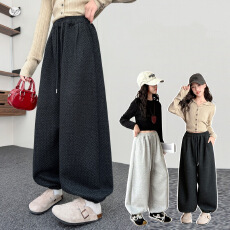 批发<b class='q'>女</b>童裤子2026秋季新款中<b class='q'>大</b>童波点阔腿裤休闲<b class='q'>束脚</b>裤运动裤学生卫裤