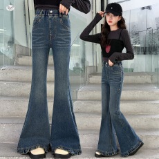 批发<b class='q'>女童</b>喇叭<b class='q'>裤</b>春秋季2026新款儿童装修身<b class='q'>牛仔</b>裤女大童春秋装微喇裤子