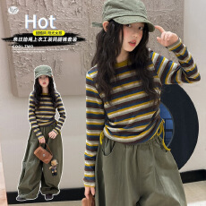 女童秋装韩系套装2026新款巨好看洋气打底衫上衣儿童春秋季阔腿裤