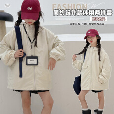 批发<b class='q'>女</b><b class='q'>童</b><b class='q'>外套</b>韩<b class='q'>系</b><b class='q'>工装风</b>连帽外套<b class='q'>女</b><b class='q'>童</b><b class='q'>春秋</b><b class='q'>休闲</b><b class='q'>拉链</b>夹克时尚中<b class='q'>大</b><b class='q'>童</b>时髦