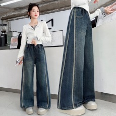 批发童装女童秋装牛仔裤子2026新款洋气外穿<b class='q'>休闲裤</b><b class='q'>儿童</b>春秋阔腿裤长裤