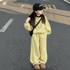 批发女童套装2026秋季新款中大童宽松<b class='q'>卫衣</b>阔腿裤运动服两件套<b class='q'>儿童</b>秋装
