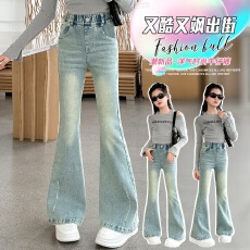女童童装2026秋季新款装洋气儿童装弹力裤子大童女孩秋季喇叭裤