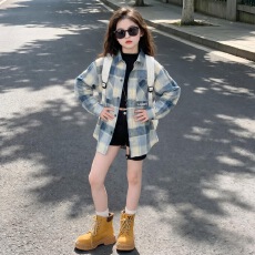 批发女童初<b class='q'>秋</b>2026新款衬衫洋气时髦女孩春<b class='q'>秋</b>款外套儿童<b class='q'>秋</b>装长袖衬衣新