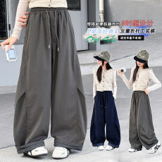 批发女<b class='q'>童</b><b class='q'>折</b>杆弯刀裤<b class='q'>2026</b>秋季新款<b class='q'>中大</b><b class='q'>童</b>休闲阔腿裤卷边格子工装裤长裤