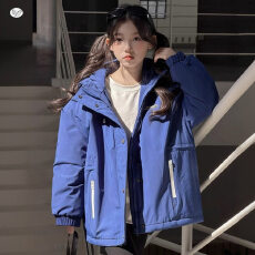 批发女童加棉外套秋冬季2026新款<b class='q'>儿童</b>加厚冲锋衣女大童冬装派克服上衣