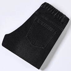 水洗新款半松紧牛仔裤  男美式潮牌直筒显瘦长裤子