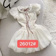 批发夏天新款学院风甜美温柔泡泡袖收腰显瘦<b class='q'>花苞</b>公主裙子