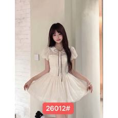 批发法式温柔甜美少女感独特减龄设计娃娃领<b class='q'>花苞</b><b class='q'>连衣裙</b>女夏初恋感短裙